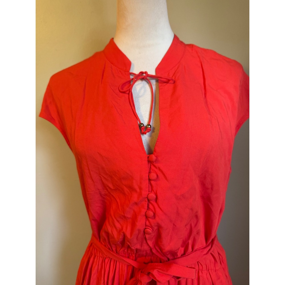 Maeve Anthropologie orange Cap Dress Small preppy Y2K boho retro mini resort - Picture 5 of 7